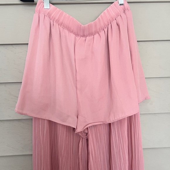 Zara Pink Pleated Palazzo Pants size L - Picture 7 of 8